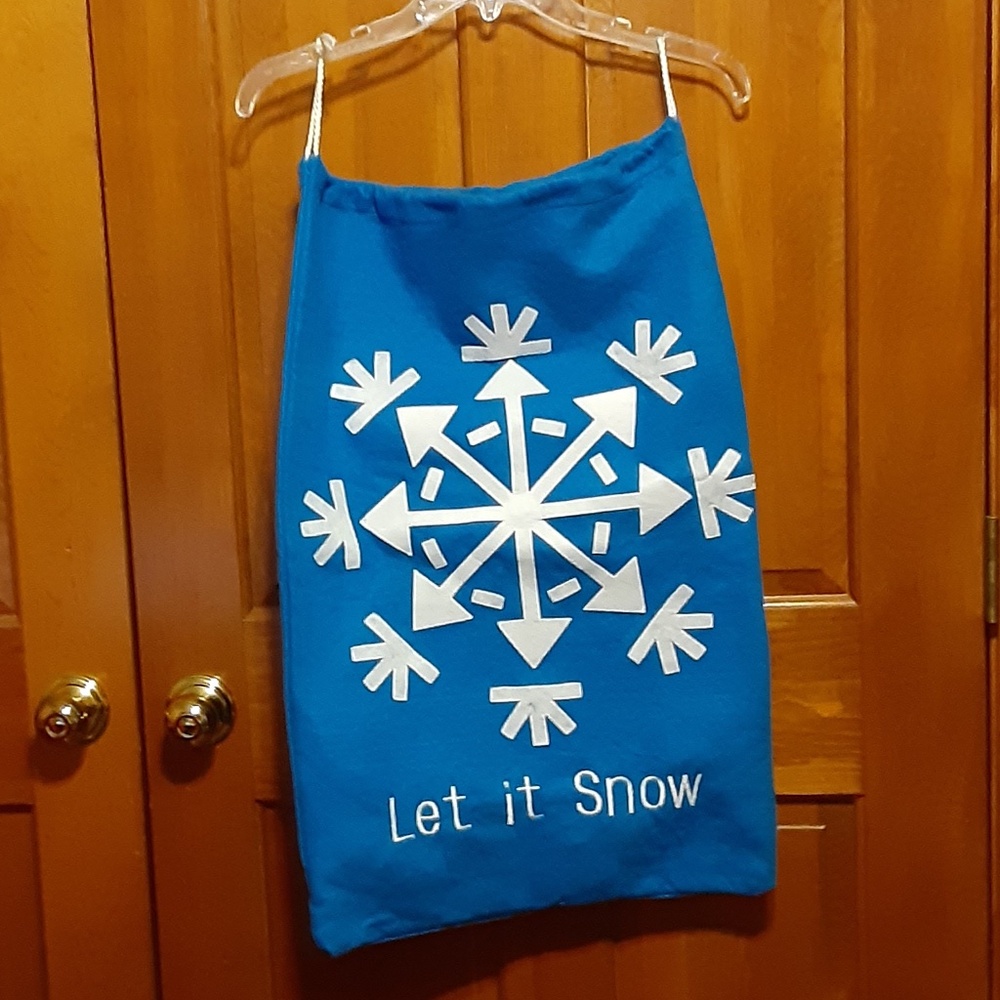 Let It Snow Blue Felt Gift Bag